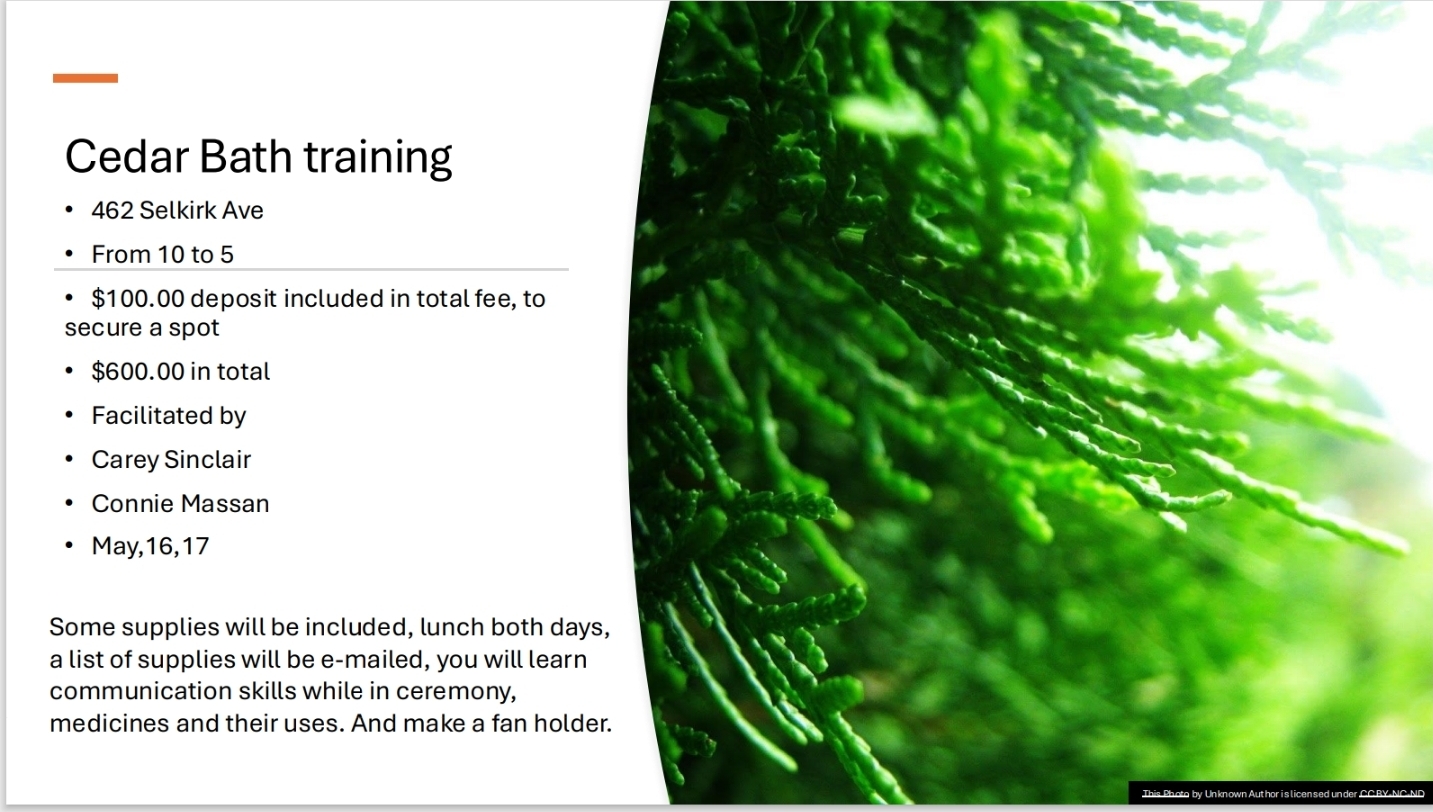 Cedar Bath Ceremony Training